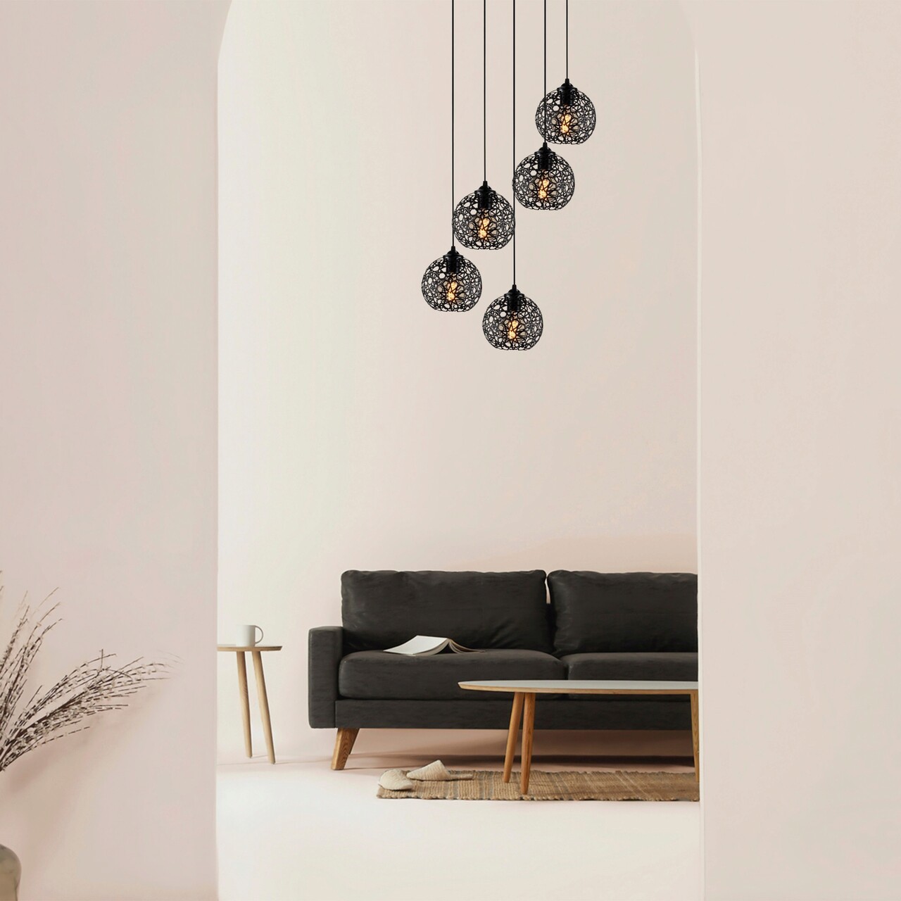 Lustra, Opviq, 527ABY1782, Negru - imagine 7